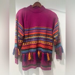 Vintage Leslie Fay Multicolor Turtleneck Sweater